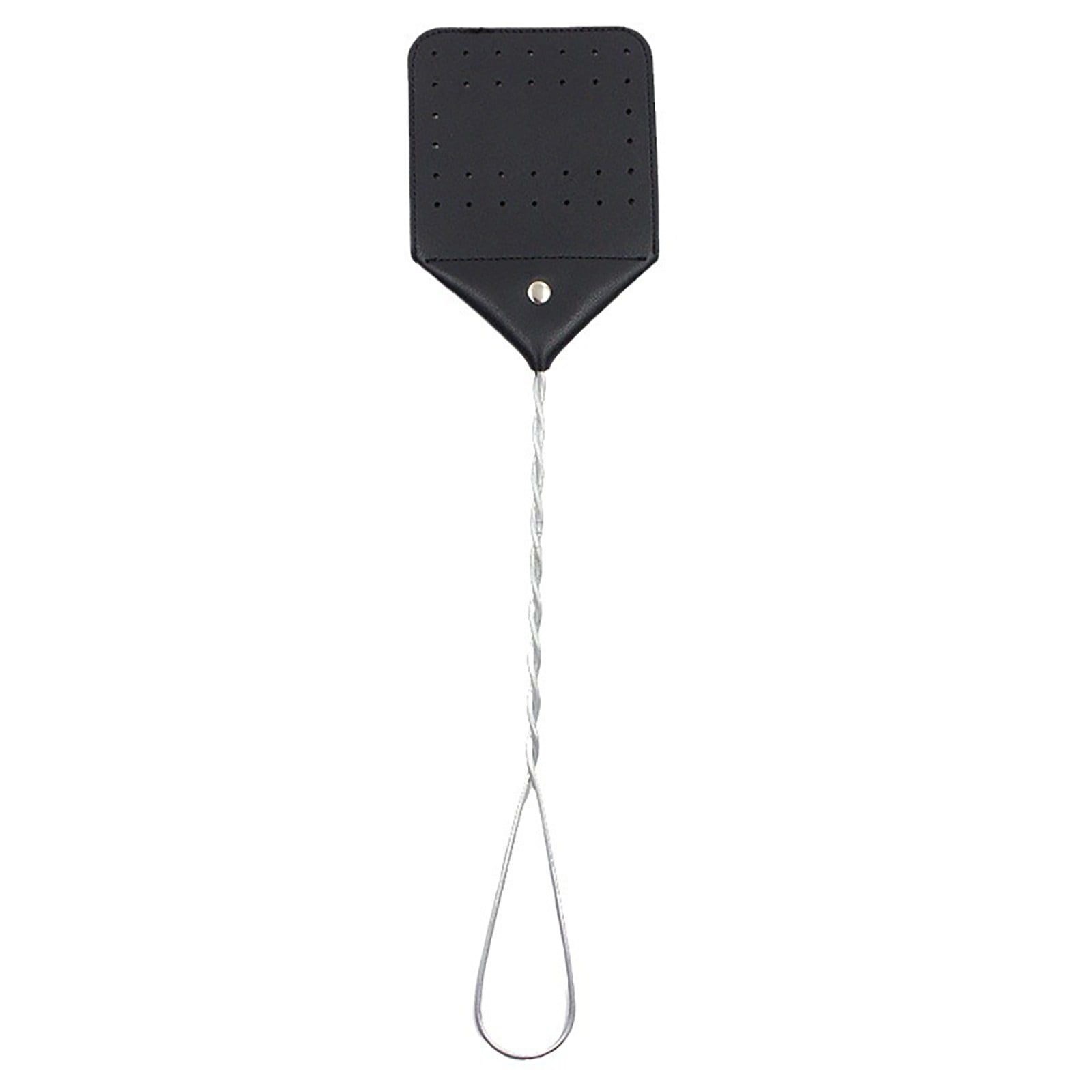 Fly Swatter Heavy Duty Manual Leather Fly Swatter Hanging Flyswatter With Long Wire Handle For