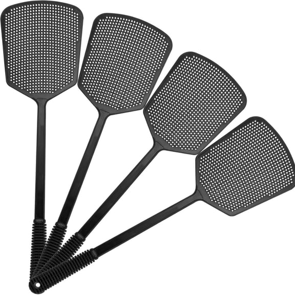 Fly Swatter, Indoor & Outdoor, Flexible Thick Handle, Large Durable Head  Pack of 4