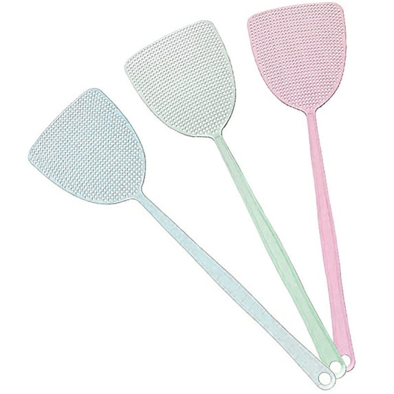 Fly Swatter, Plastic Heavy Duty Manual Fly Killer, Long Handle Flyswatter, Large Bug Swatters That Work for Indoor and Outdoor