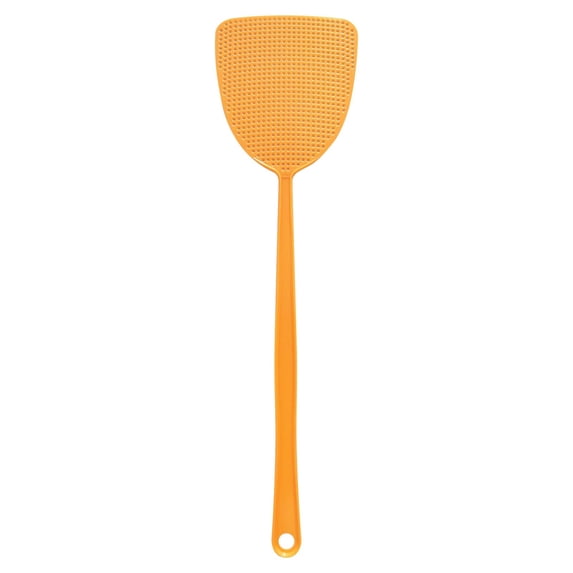 Fly Swatter,Plastic Manual Bug Swatter,Heavy-Duty Flexible Long Handle Flyswatter,4.72X17.52 inch Flexible Manual Fly Swatters,Plastic Flyswatter for Indoors Patio Garden and Outdoors,Orange