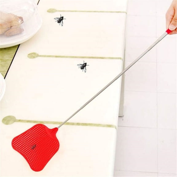 Fly Swatters Extendable, Durable Plastic Fly Swatter Heavy Duty Set, Telescopic Flyswatter with Stainless Steel Handle for Indoor/Classroom/Office (3 Pack)
