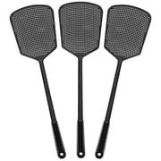 Fly Swatters-Flexible Heavy Duty Thick Fly Swatters with Bigger Paddle, Black 3 Pack