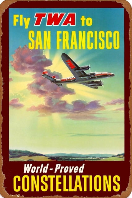 Fly TWA San Francisco California United States Travel Advertisement Art ...
