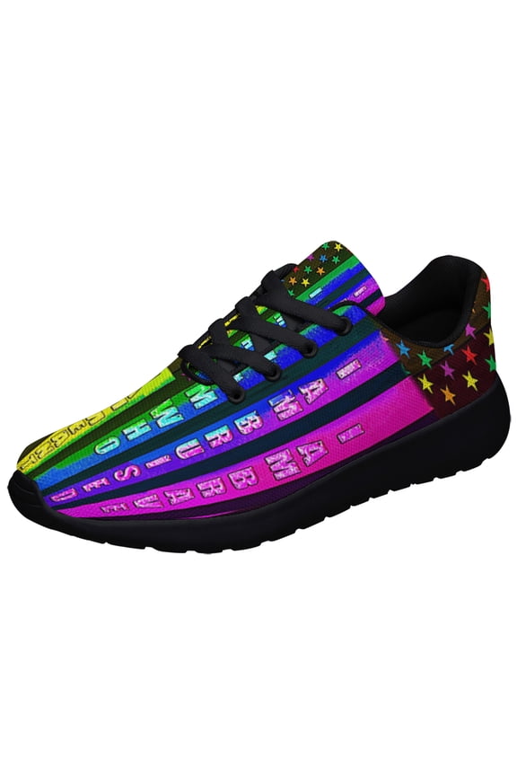 Fly The Pride LGBT Shoes Sneakers for Women Men Black Size 3.5