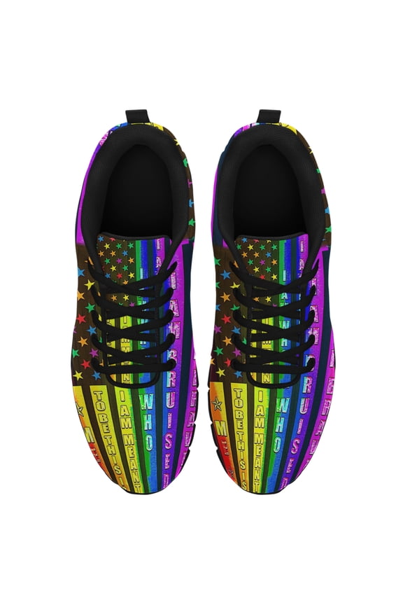 Fly The Pride Lgbt Running Shoes Sneakers Mesh Black Size 12