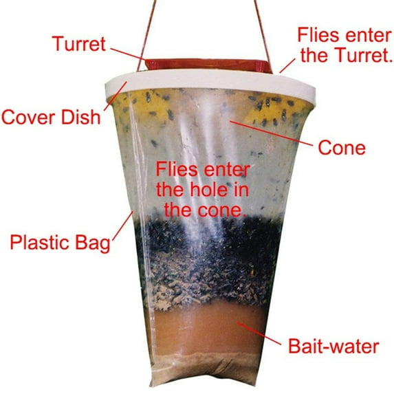Fly Trap Bags,Fly Trap Outdoor Disposable,Fly Catcher, Fly Traps for Indoor Or Outdoor Family Farms, Park, Garden