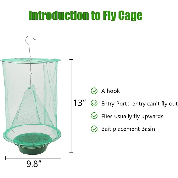 Fly Trap Fly Catcher Most Effective Trap Ever Made With Pots Fly Catcher Bait Fishing Apparatus Fly Catcher Cage For Indoor Or Outdoor For Family Farm