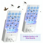 Fly Trap Flying Insect Trap 1 Device + 10 Refill Cards Safe UVA Light Indoor Homes for Fruit Flies, Gnats, Moths