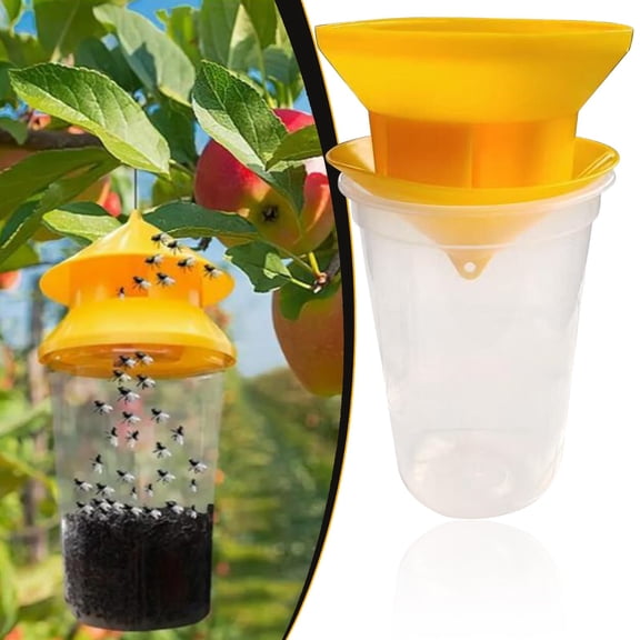 Fly Trap Indoor Outdoor,Fruit Fly Trap,Restaurant Fly Bottles Insect Fly Catcher for Home and Kitchen