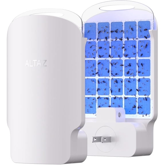 Fly Trap Indoor Plug in  Electric Bug Zapper with Six Light - Silent, Pet Safe & Mess-Free Flying Insect Traps Gnat Catcher Fruit Killer for House Home Kitchen Bedroom (1 Device + 3 Refills)