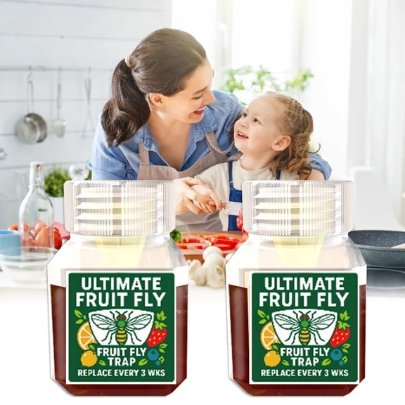 Fly Trap Refill,Gnat Drain Killer,Fruit Fly Trap Indoor Kitchen,Gnat Catcher Fly Attractant Solution,Funnel Design Pest Control Device, Natural Scent Non Toxic Fly Trap,Countertop Trash Bin Use 20ml