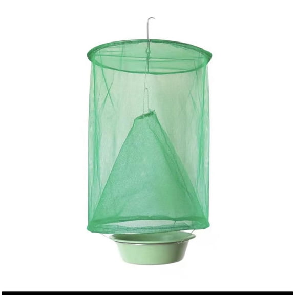 Fly Traps Outdoor Hanging Stable Fly Trap with Bait-Tray, Reusable Fly Traps Fly Bag Pest Fly Control Fly Net Trap for Outdoor