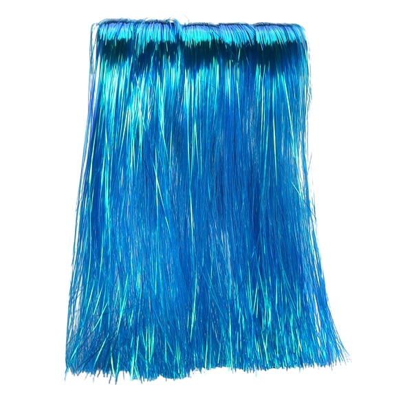 Fly Tying Materials, Crystal Flash Line Fly Tying Material Holographic Flash Sparkle Dry Streamer Tube String 10 Pcs & 12" & Blue for (Fishing Jig/Streamer Lure Making)