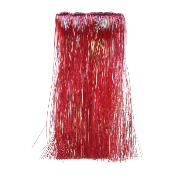 Fly Tying Materials, Crystal Flash Line Fly Tying Material Holographic Flash Sparkle Dry Streamer Tube String 10 Pcs & 12" & Red for (Fishing Jig/Streamer Lure Making)
