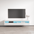 thumbnail image 1 of Fly Type-35 Floating TV Stand for TVs up to 70", Modern High Gloss 63" Entertainment Center, Wall Mounted TV Media Console with Storage Cabinets and LED Lights, 1 of 5