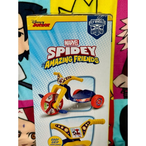 Fly Wheel Spidey and His Amazing Friends Junior Cruiser Tricycle with 10 inch Front Wheel Child 2 to 4 Years