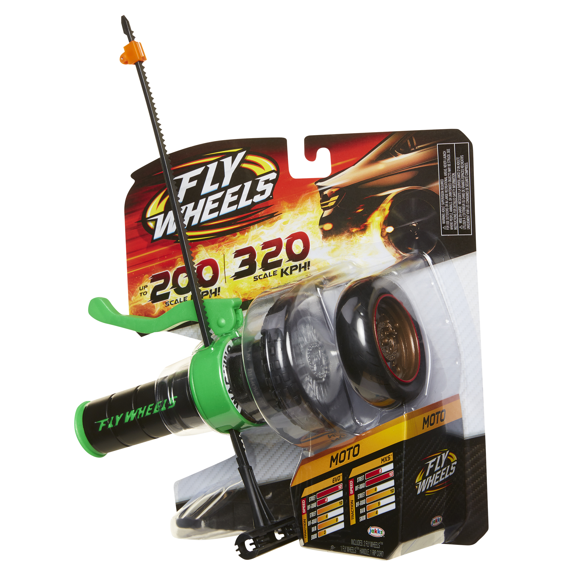Fly Wheels Launcher + 2 2 Moto Wheels - Rip it up to 200 Scale MPH, Fast Speed, Amazing Stunts & Jumps up to 30 feet! All Terrain Action: dirt, mud, water, snow- One of the hottest wheels around! - image 1 of 6