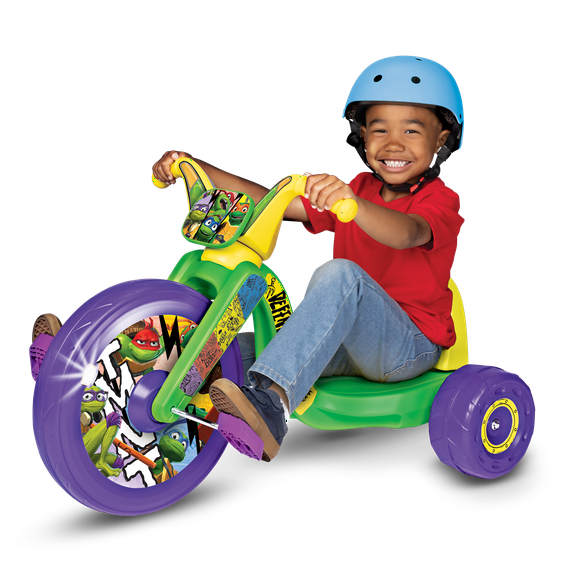 Fly Wheels Teenage Mutant Ninja Turtles Tricycle with 15 inch Front Wheel with Light Child Age 3 to 7 Years