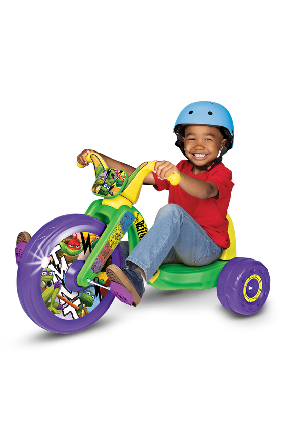 Fly Wheels Teenage Mutant Ninja Turtles Tricycle with 15 inch Front Wheel with Light Child Age 3 to 7 Years