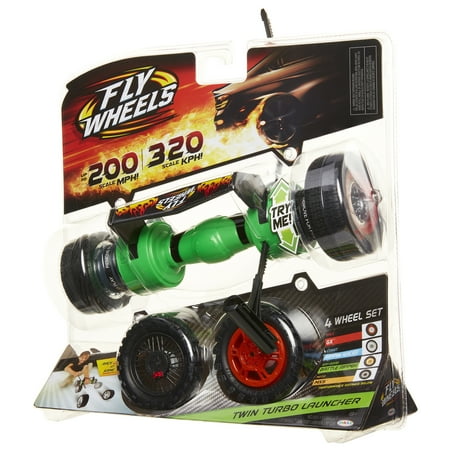 Fly Wheels Twin Turbo Launcher- Rip it up to 200 Scale MPH, Fast Speed, Amazing Stunts & Jumps up to 30 feet! All Terrain Action: dirt, mud, water, snow- One of the hottest wheels around!