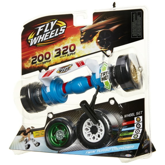 Fly Wheels Twin Turbo Launcher- Rip it up to 200 Scale MPH, Fast Speed, Amazing Stunts & Jumps up to 30 feet! All Terrain Action: dirt, mud, water, snow- One of the hottest wheels around!