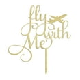 thumbnail image 1 of "Fly With Me" Rustic Wedding Custom Cake Topper Persoanlzied Cake Topper With Airoplane Cake Decoration 7"-8" Inches Wide, 1 of 3