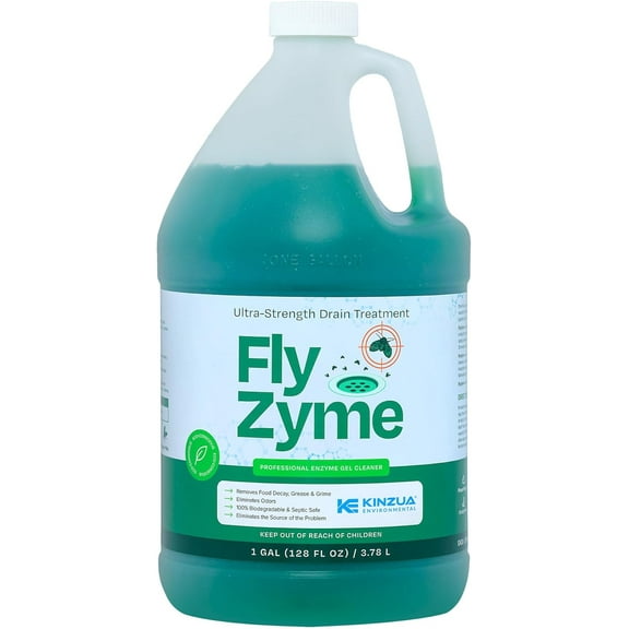 Fly-Zyme, Highly Concentrated Enzyme Drain Cleaner for Pipes, Drain Gel for Fruit Flies, Organic Waste Degrader & Odor Neutralizer, 1 Gallon