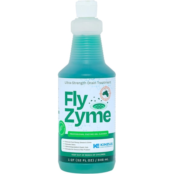 Fly-Zyme, Highly Concentrated Enzyme Drain Cleaner for Pipes, Drain Gel for Fruit Flies, Organic Waste Degrader & Odor Neutralizer, 32 fl oz