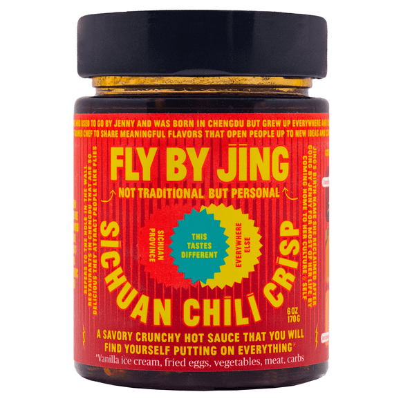 Fly By Jing Original Sichuan Chili Crisp All Natural Non- GMO Vegan Hot Sauce, 6 oz jar