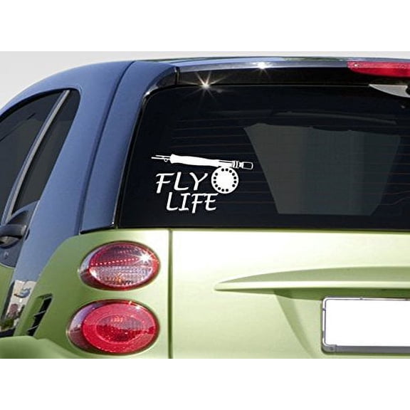 Fly life fishing 6" sticker *E860* decal fly rod reel fishing line trout
