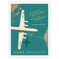 thumbnail image 1 of Fly to America and Okinawa - Deluxe DC-6B - Japan Airlines - Vintage Airline Travel Poster - Bamboo Fine Art 290gsm Paper (Unframed) 12x16in, 1 of 4