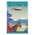 thumbnail image 1 of Fly to Chile - Via Pan American World Airways - Vintage Airline Travel Poster by Oliphant c.1936 - Master Art Print (Unframed) 12in x 18in, 1 of 4