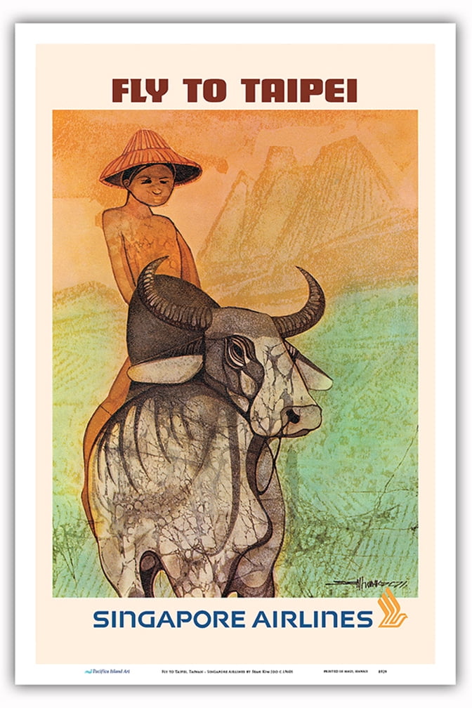 Seah Poster Fly to Taipei Taiwan - Singapore Airlines - Vintage Airline Travel ...