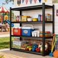 thumbnail image 1 of FlyDzrewt 36"W Bookcase Metal Shelving Unit, 4 Tier Garage Storage Shelves, Heavy Duty Adjustable Storage Rack for Kitchen Garage Organization, 14"D x 36"W x 44"H, 1 of 8
