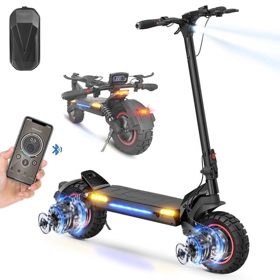 2000W Electric Scooter for Adults, 50 Miles Long Range 38 MPH Max E-Scooter with 10" Offroad Pneumatic Tire, Turn Signals, Dual Shock Absorbers Smart Escooter