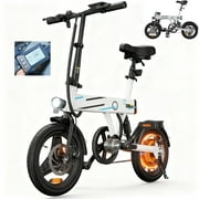 FlyORO 500W Electric Bike,20 mph Folding Electric Bicycle for Adults Teens,Commuter E-Bike with LCD,Battery,Dual Disc Brakes
