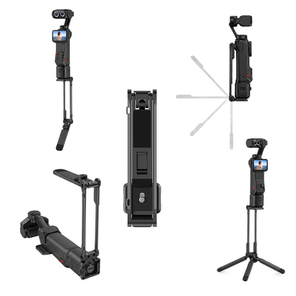 FlySimple Aluminum Alloy Foldable Camera Mount Tripod Stand with Magnetic Base , Universal Action Camera Tripod Quick Release with 1/4 Mount Foldable Selfie Stick,Mantis Hook Stand for Desktop Video