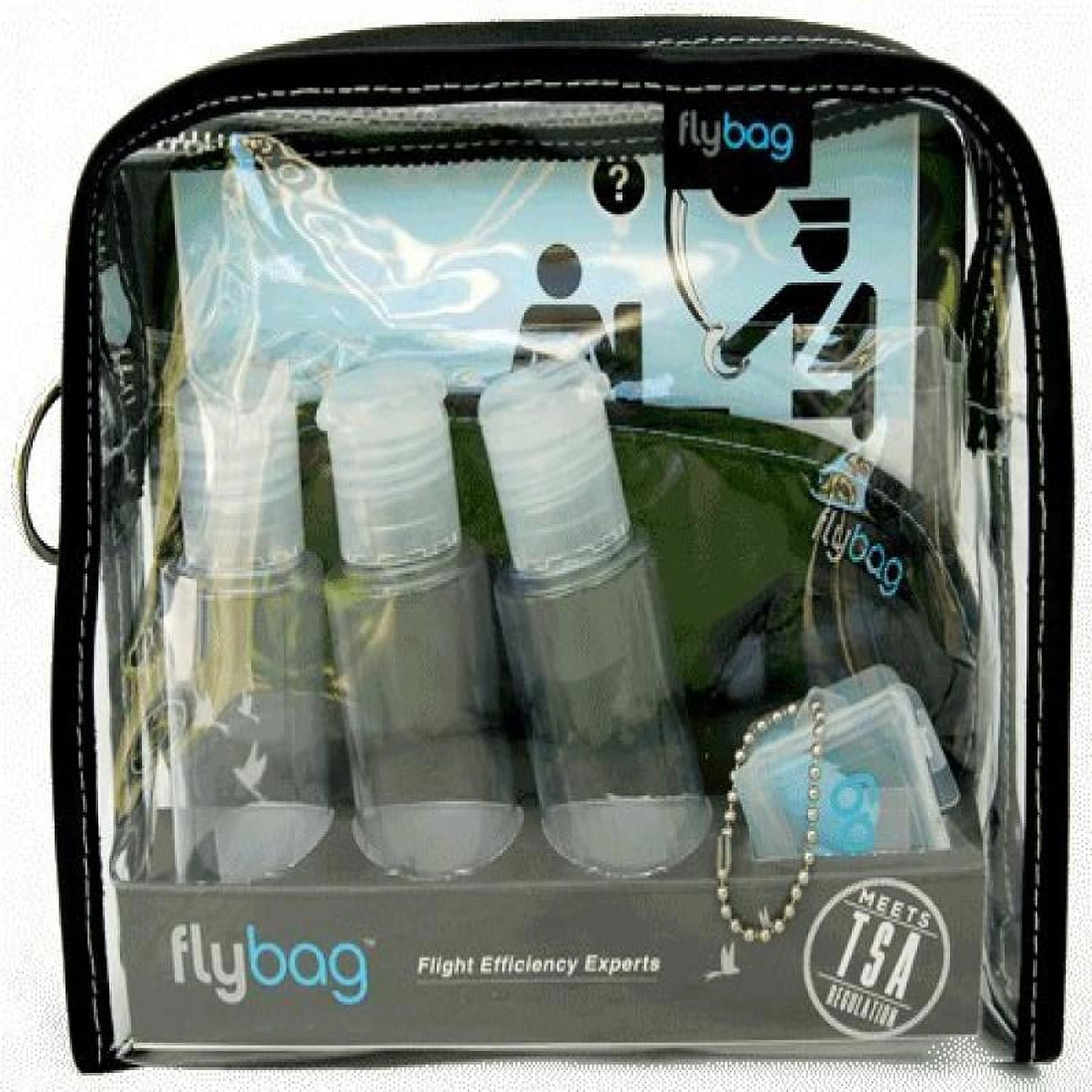 Flybags Clear TSA Compliant Toiletry Bag with Gray Stitching