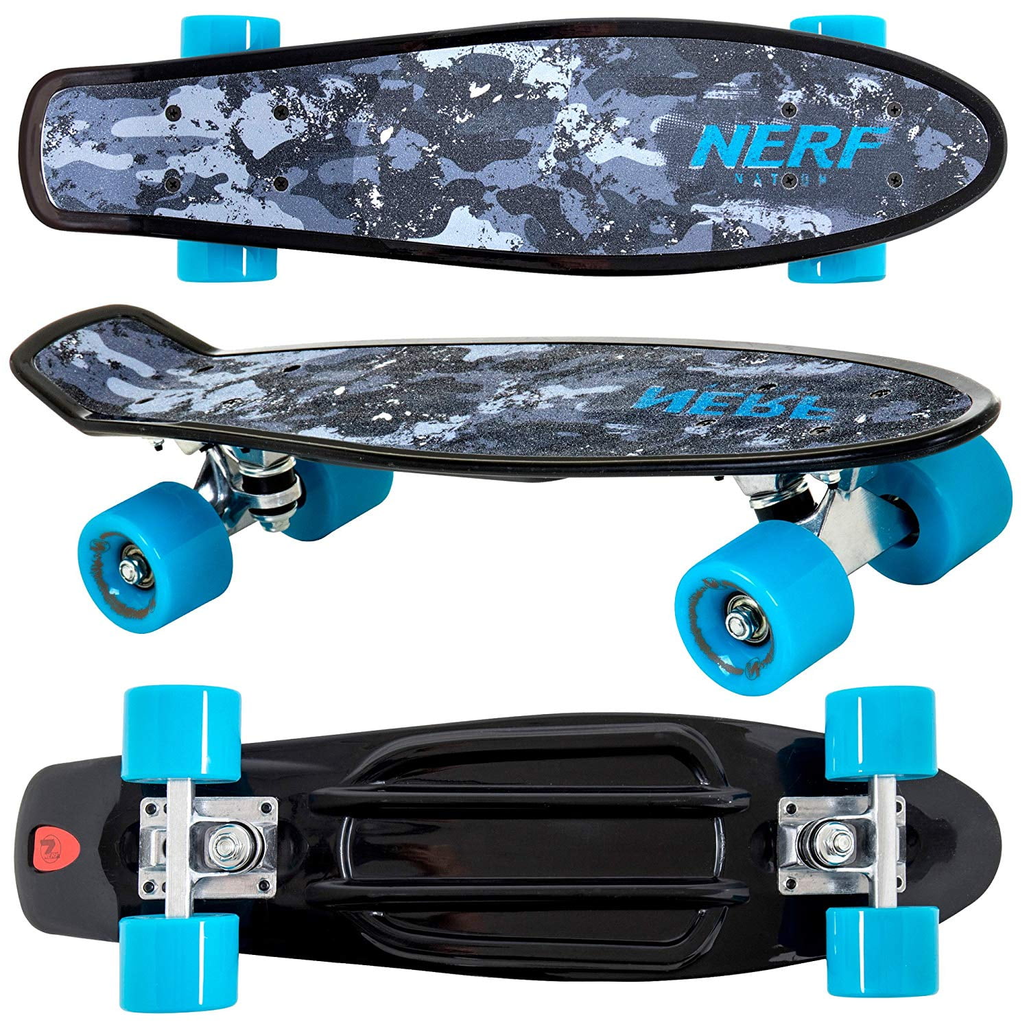 Flybar 22 inch Plastic Cruiser Skateboard, Non-Slip Deck, Boys and Girls Ages 6 and up, Black Camo