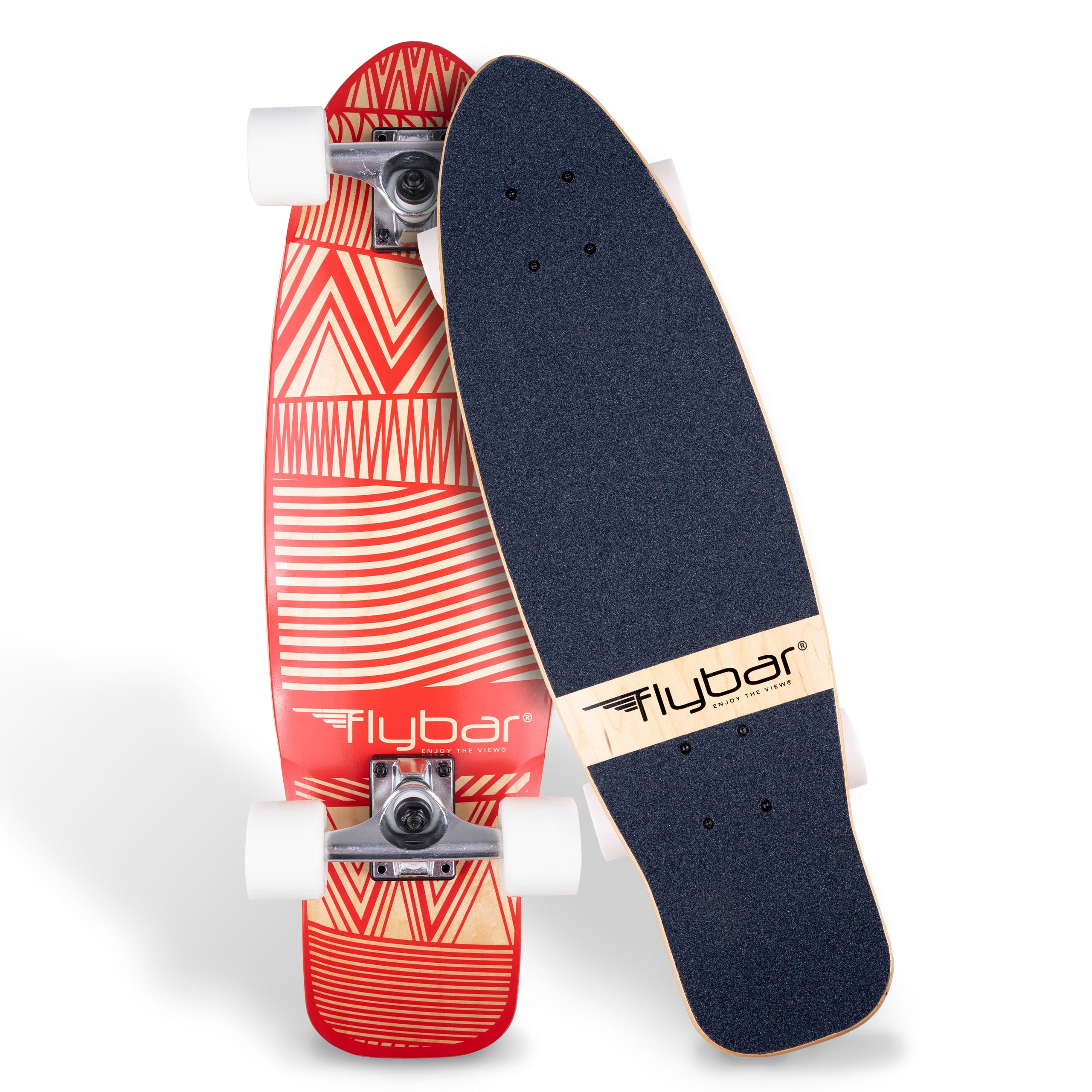 Flybar 27.5” Grip Tape Cruiser Skateboard With 60mm x Wheels - Aztec Wood Walmart.com