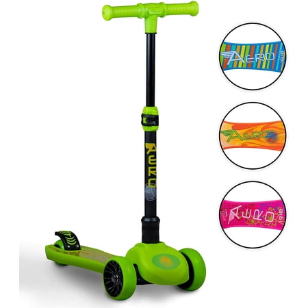 Flybar - Aero 3 Wheel Kick Scooter for Boys and Girls Ages 3 and up – Green (No LED)