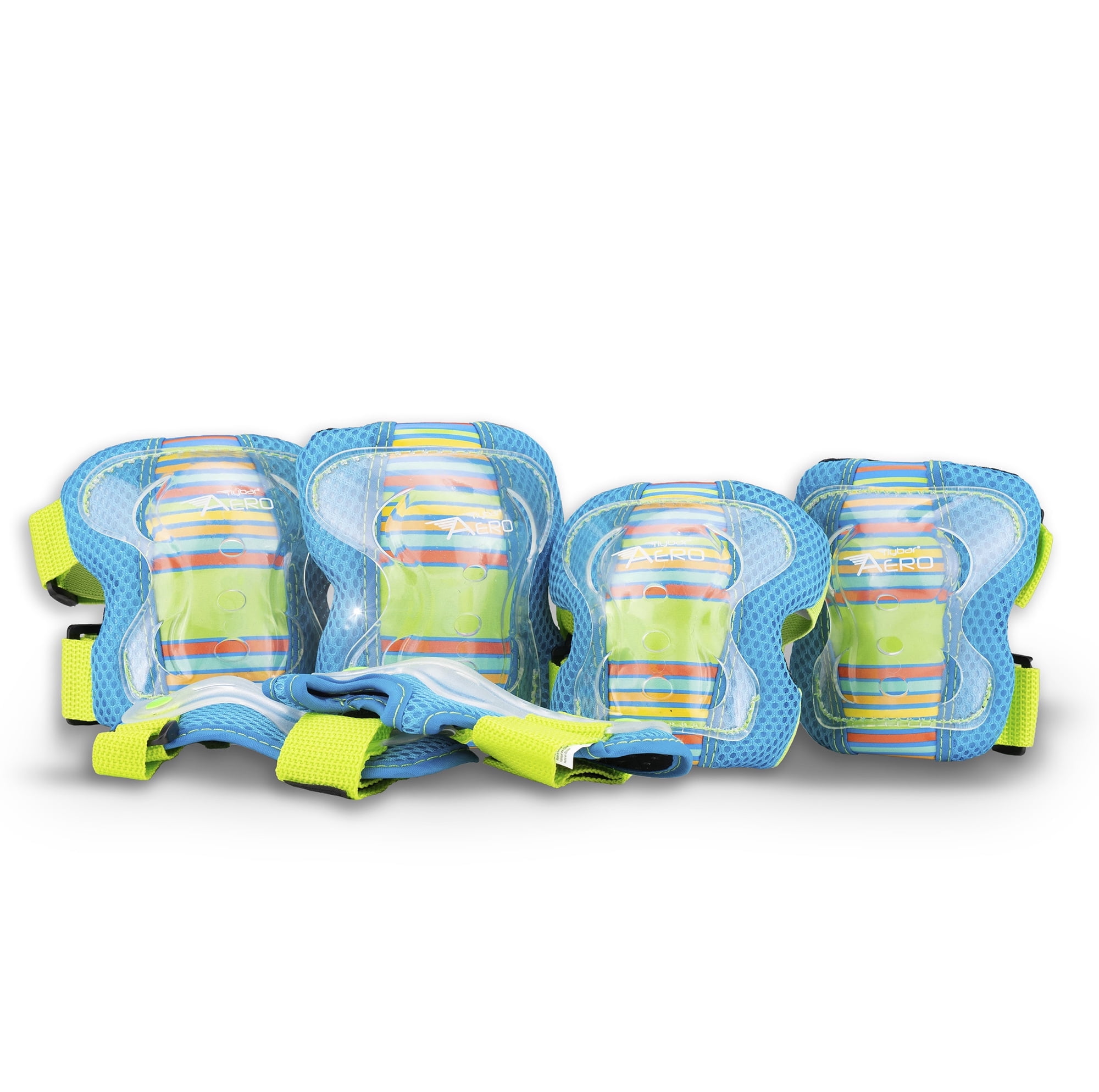 Flybar Aero Elbow, Knee and Wrist 3 in 1 Multi-Sport Protection for Kids, Ages 5-10, Blue