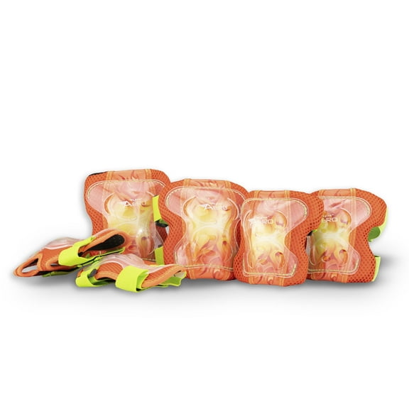 Flybar Aero Elbow, Knee and Wrist 3 in 1 Multi-Sport Protection for Kids, Ages 5-10, Orange