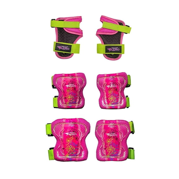 Flybar Aero Elbow, Knee and Wrist Guard Set Pink – For Boys and Girls Ages 5-10