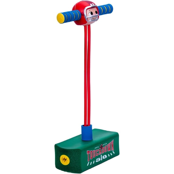Flybar My First Foam Pogo Jumper for Kids, Screen-Free Active Foam Pogo Stick w/ Squeak, Indoor Outdoor Bungee Hopper Toy for Balance & Coordination, Bouncy, Supports 250 lbs, Football Helmet, Ages 3