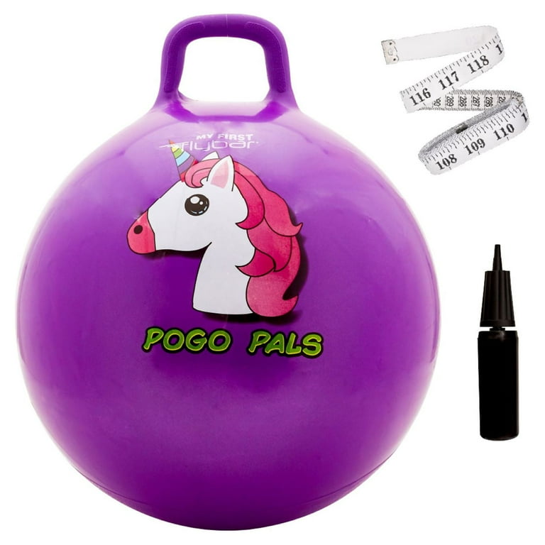 Flybar Hopper Ball for Kids Bouncy Ball with Handle Durable