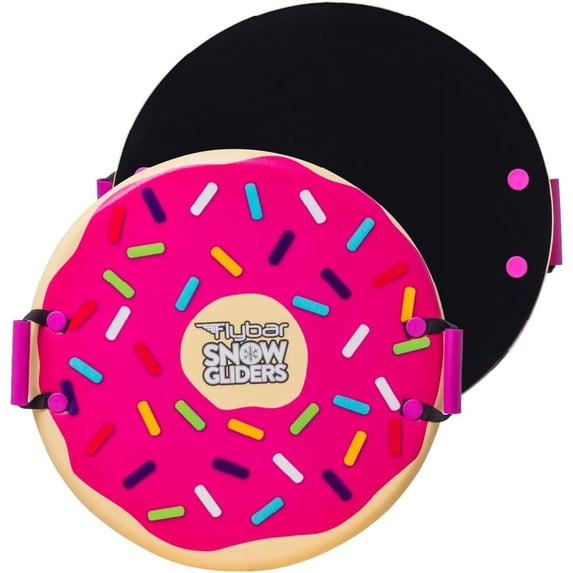Flybar Kids 26" Foam Saucer Disc Snow Sled with Slick Bottom & PE Core Build for Boys and Girls Ages 6+, Holds Up to 110 Lbs - Pink Donut