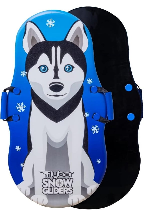 Kids 36" Husky Dog Foam Toboggan Snow Sled with Slick Bottom & PE Core Build for Boys and Girls Ages 6+, Holds Up to 110 Lbs