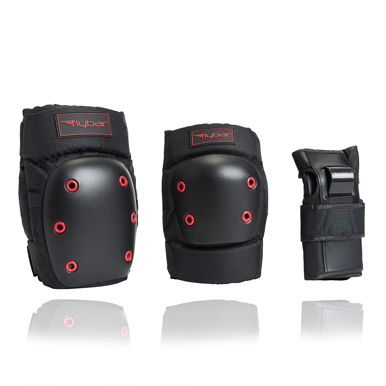Flybar Kids Knee Pads and Elbow Pads Set, Wrist Guard, Multi Sports Protective Gear, Adjustable, ,Ages+
