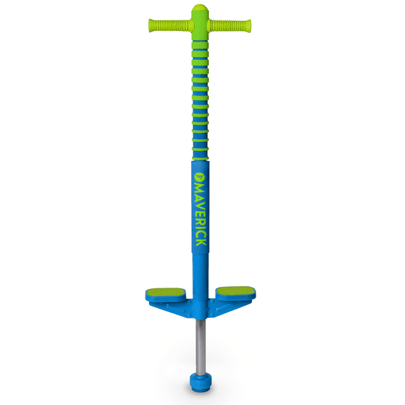 Flybar Maverick 2.0 Foam Pogo Stick for Kids Ages 5+, 40 to 80 lbs, Outdoor Kids Toys, Green/Blue